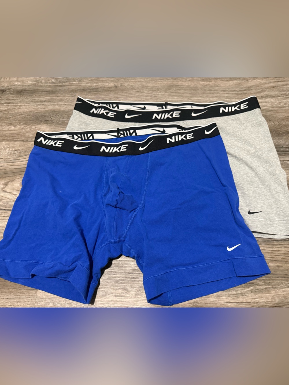 Nike Mens' Royal Blue and Light Gray Boxer Briefs - 2-Pack XL